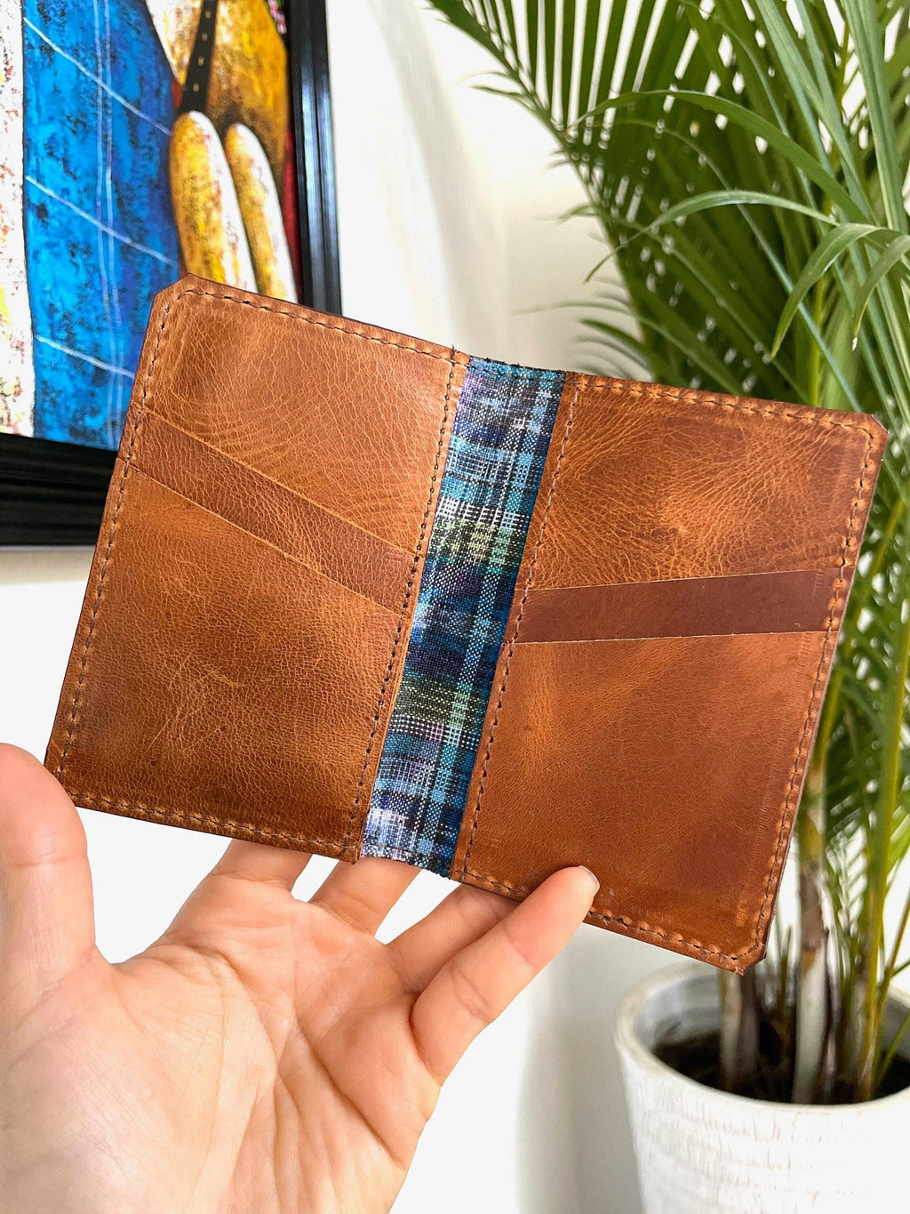 Leather/Huipil Card Holders