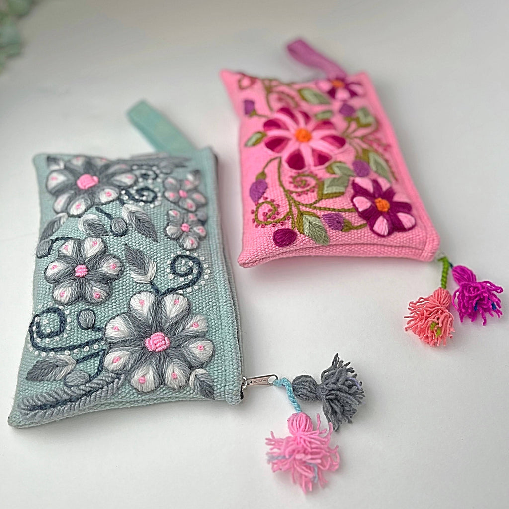 Florencia Hand Embroidered Pouch - Assorted