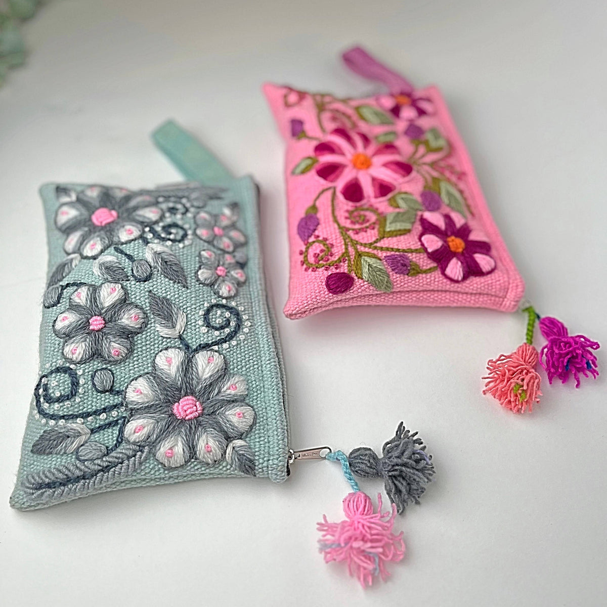 Florencia Hand Embroidered Pouch - Assorted