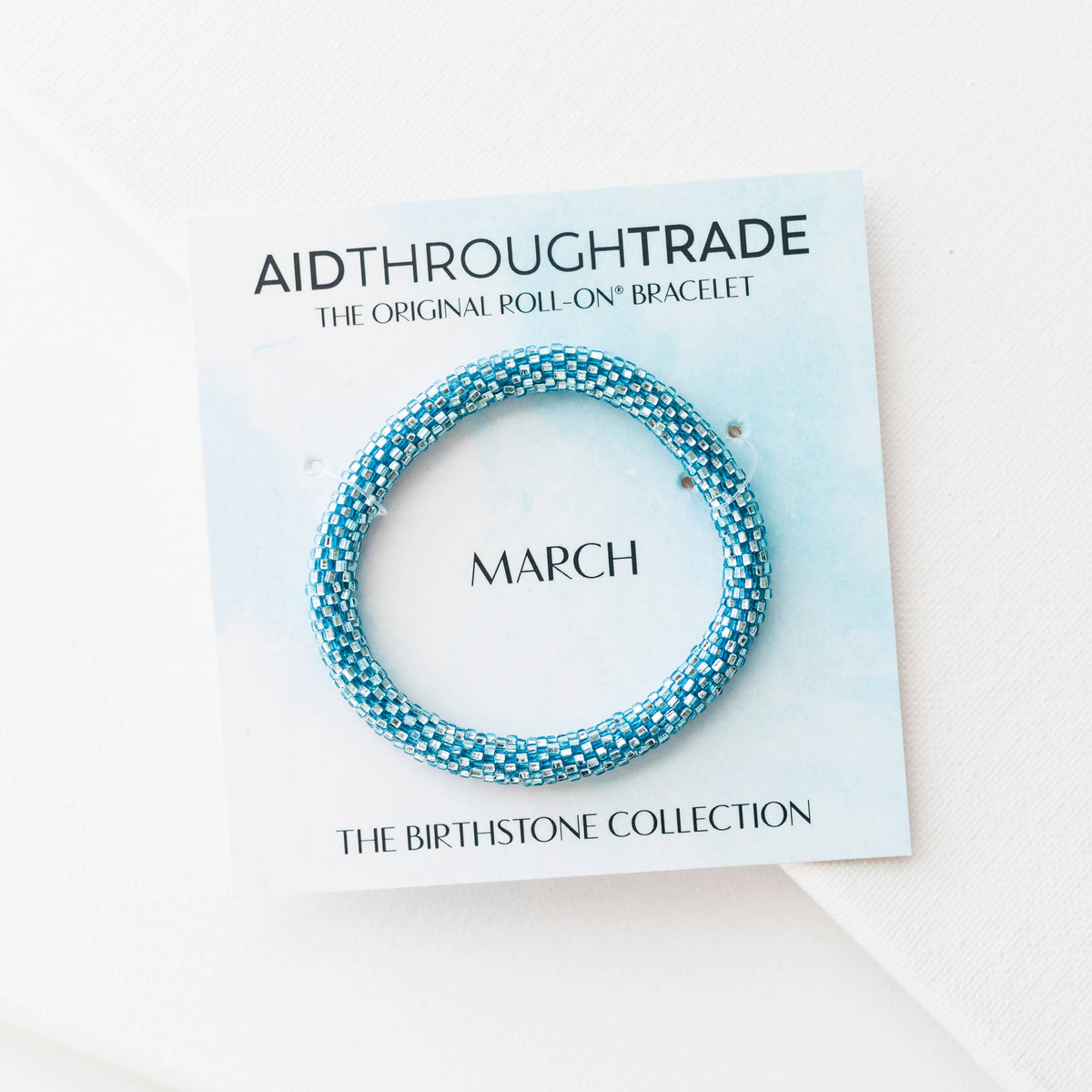💎 March Roll-On® Birthstone Bracelet - Ideal Birthday Gift!