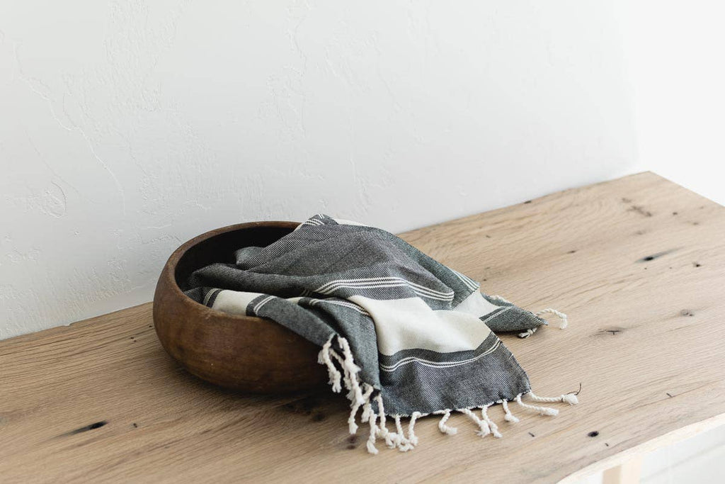 Oversized Woven Hand Towel - Stripes