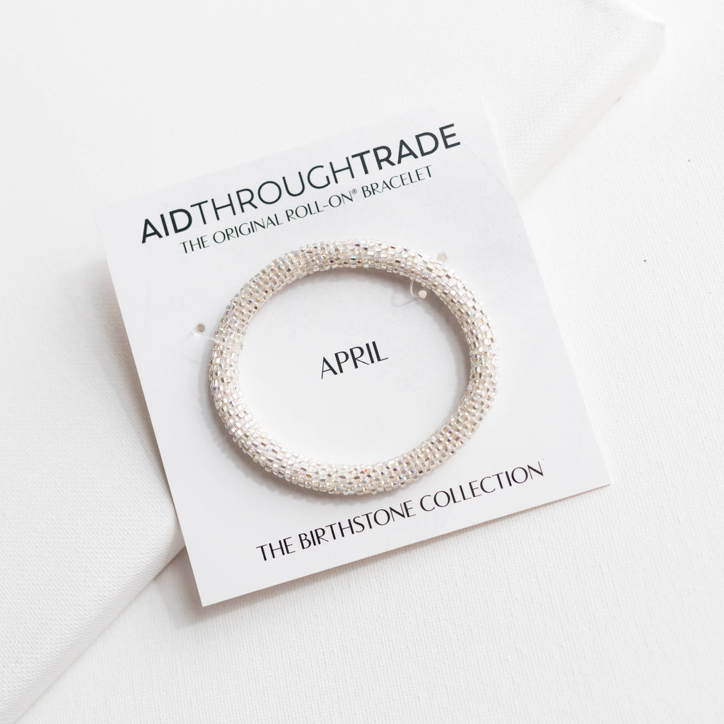 💎 April Roll-On® Birthstone Bracelet - Ideal Birthday Gift!