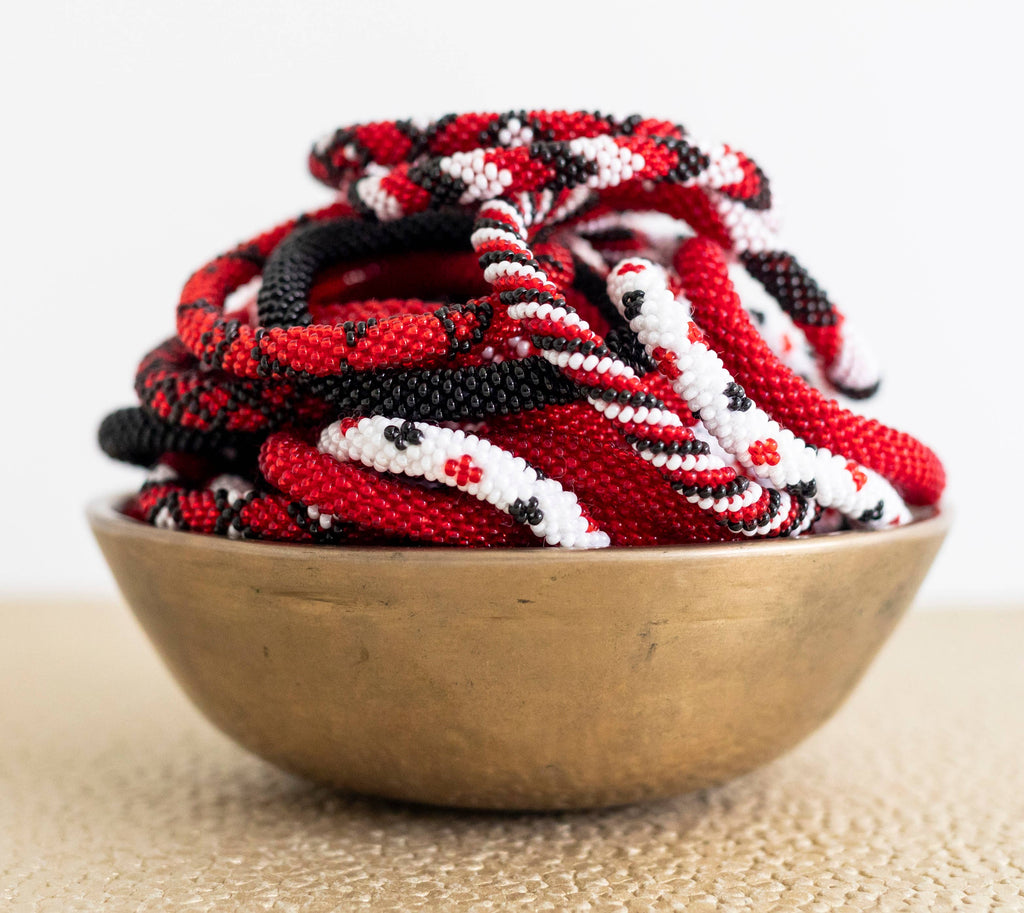 Roll-On® Game Day Bracelets Red, Black & White