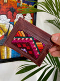 Leather/Huipil Card Holder