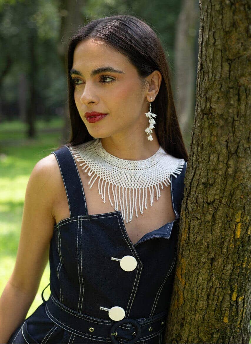 Angel’s Breath – Native White Beaded Earrings of Pure Grace