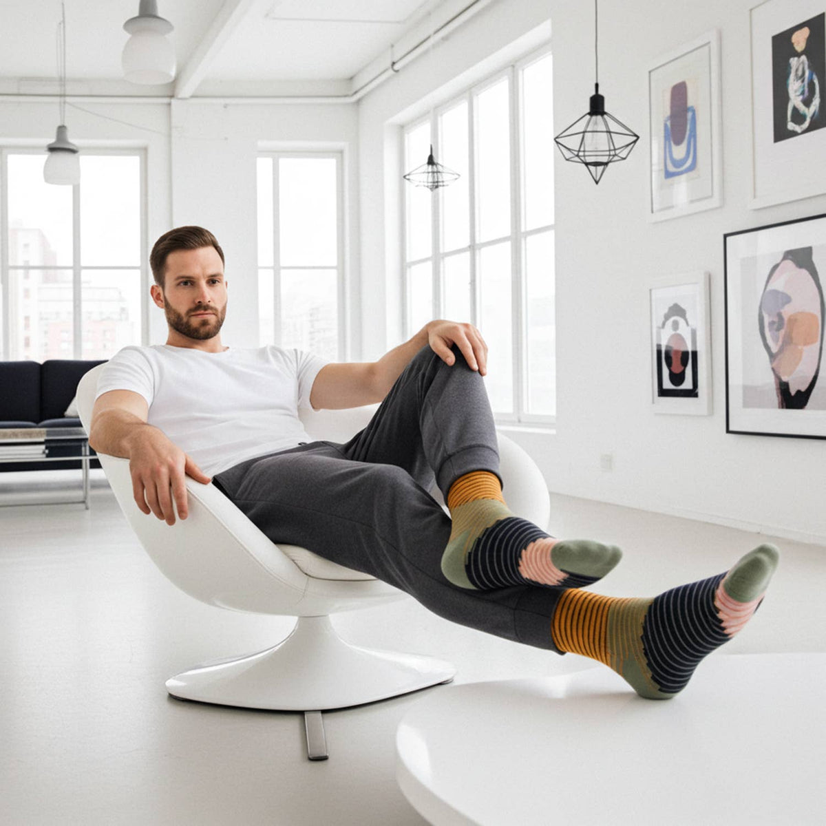 Alpaca Socks-Tetris-Cemento