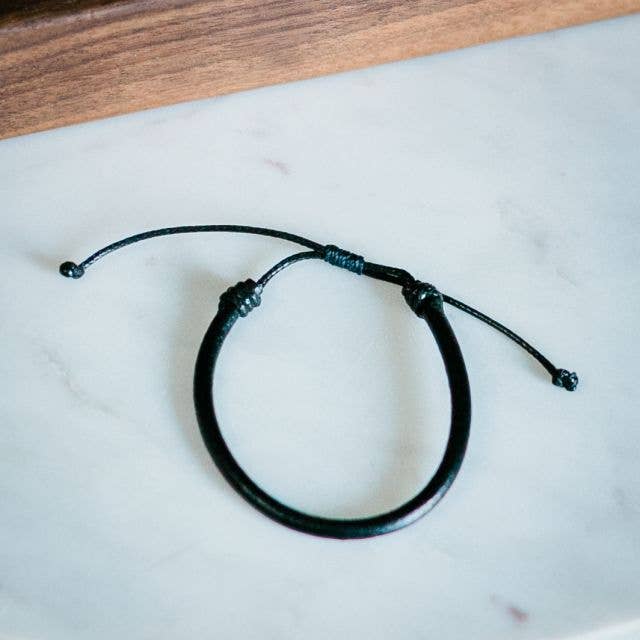 Black Leather Bracelet