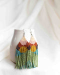 Beaded Fringe Earrings in Madrugada