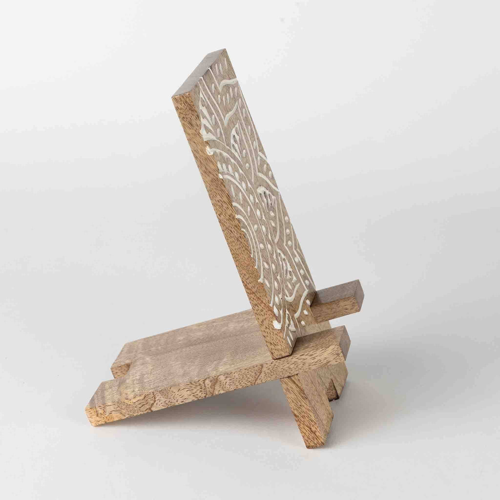 Vasai Mango Wood Phone Stand - Mandala *