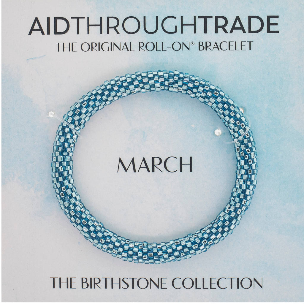 💎 March Roll-On® Birthstone Bracelet - Ideal Birthday Gift!