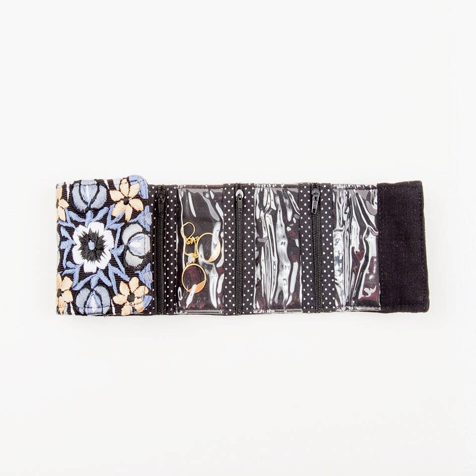 Embroidered Travel Jewelry Case