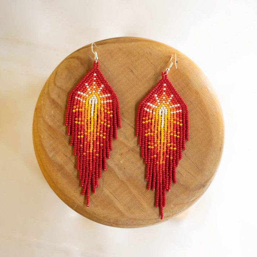 Jalapeño – Native Beaded Earrings in Fiery Gradient Tones