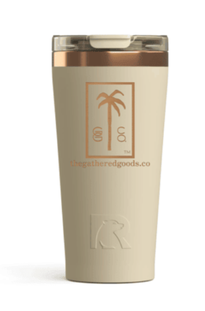 Gathered Goods Co RTIC 18oz Happy Hour Pint Tumbler, Dark Beach