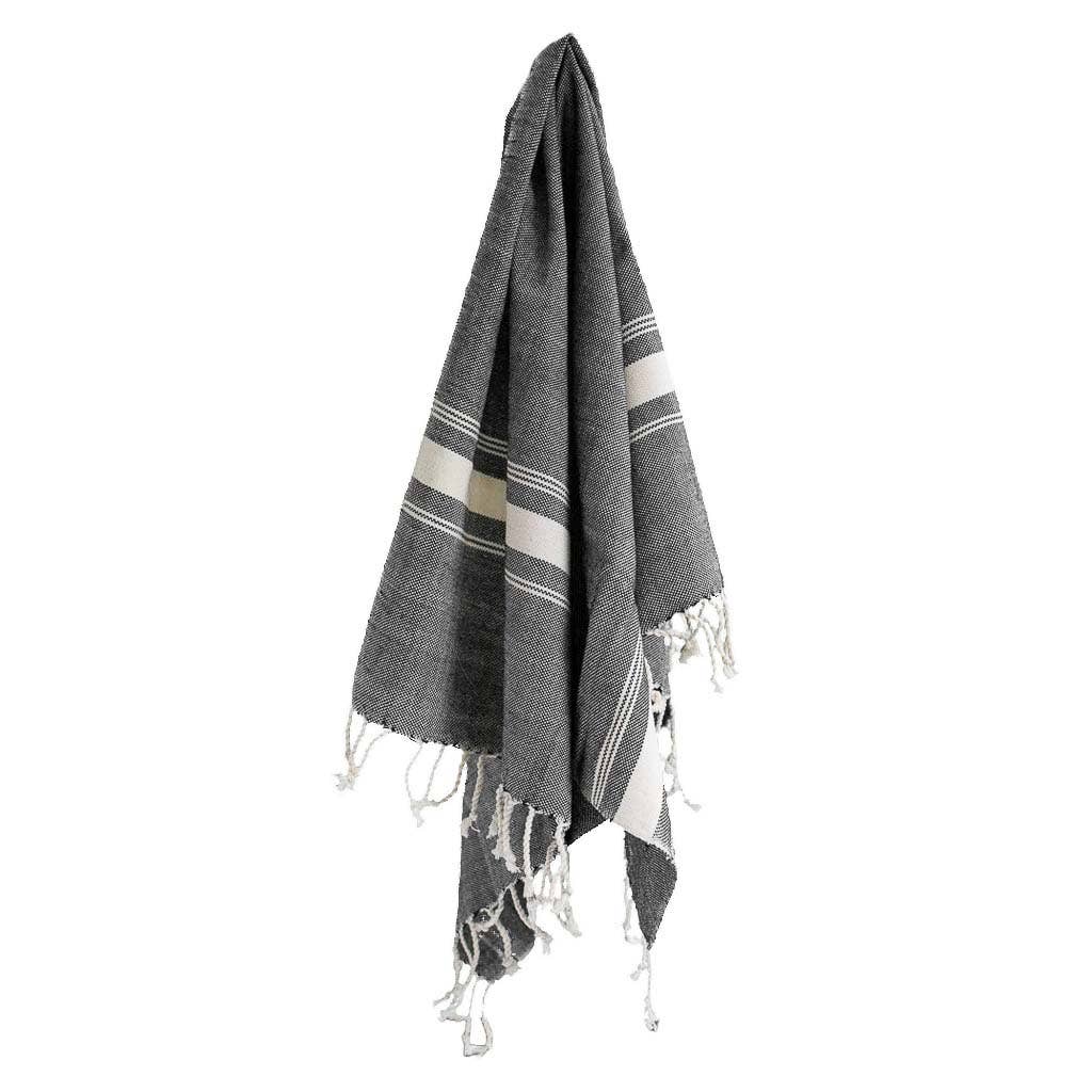 Oversized Woven Hand Towel - Stripes