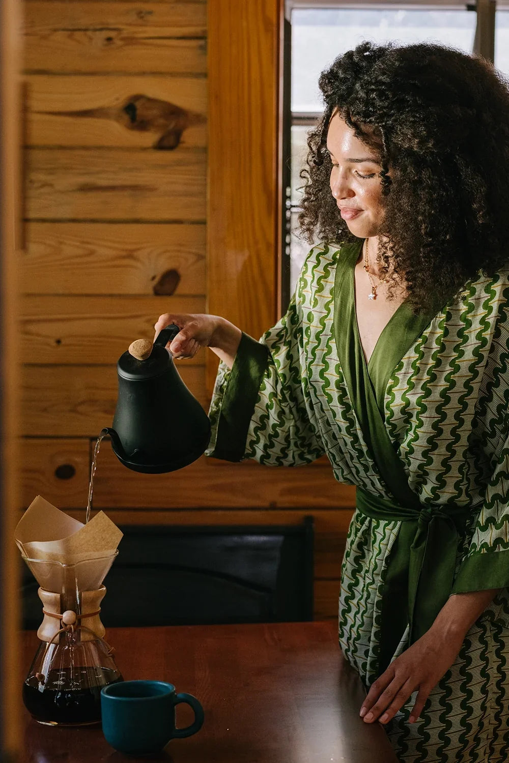 Belted Robe, Olive