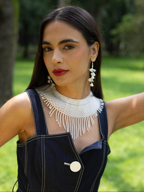 Angel’s Breath – Native White Beaded Earrings of Pure Grace