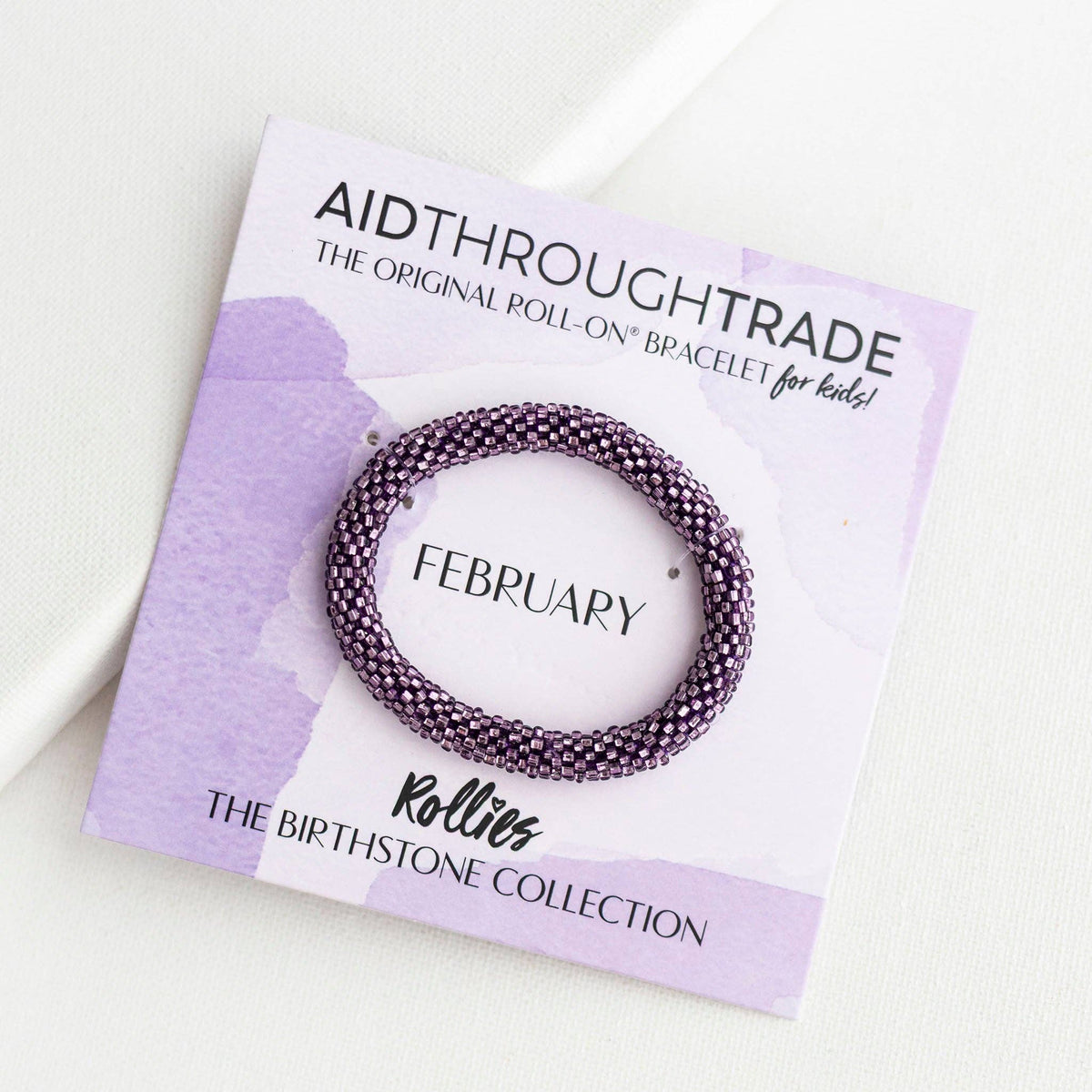 February Birthstone Rollies® for Kids - Birthday Bracelet