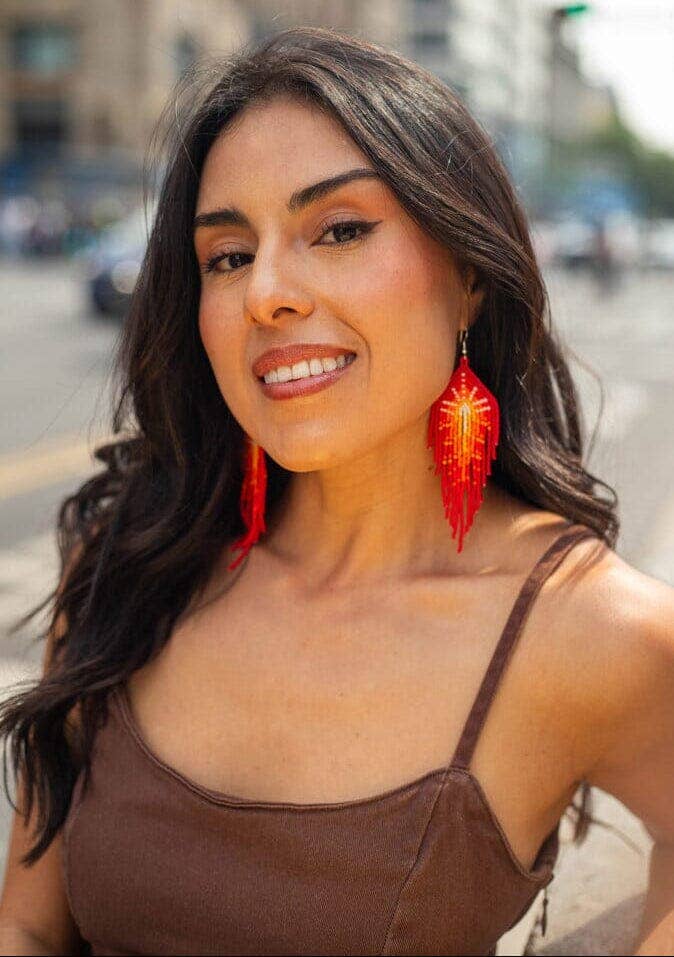 Jalapeño – Native Beaded Earrings in Fiery Gradient Tones