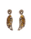 Embroidered Ala Drop Earrings (Silver/Gold)