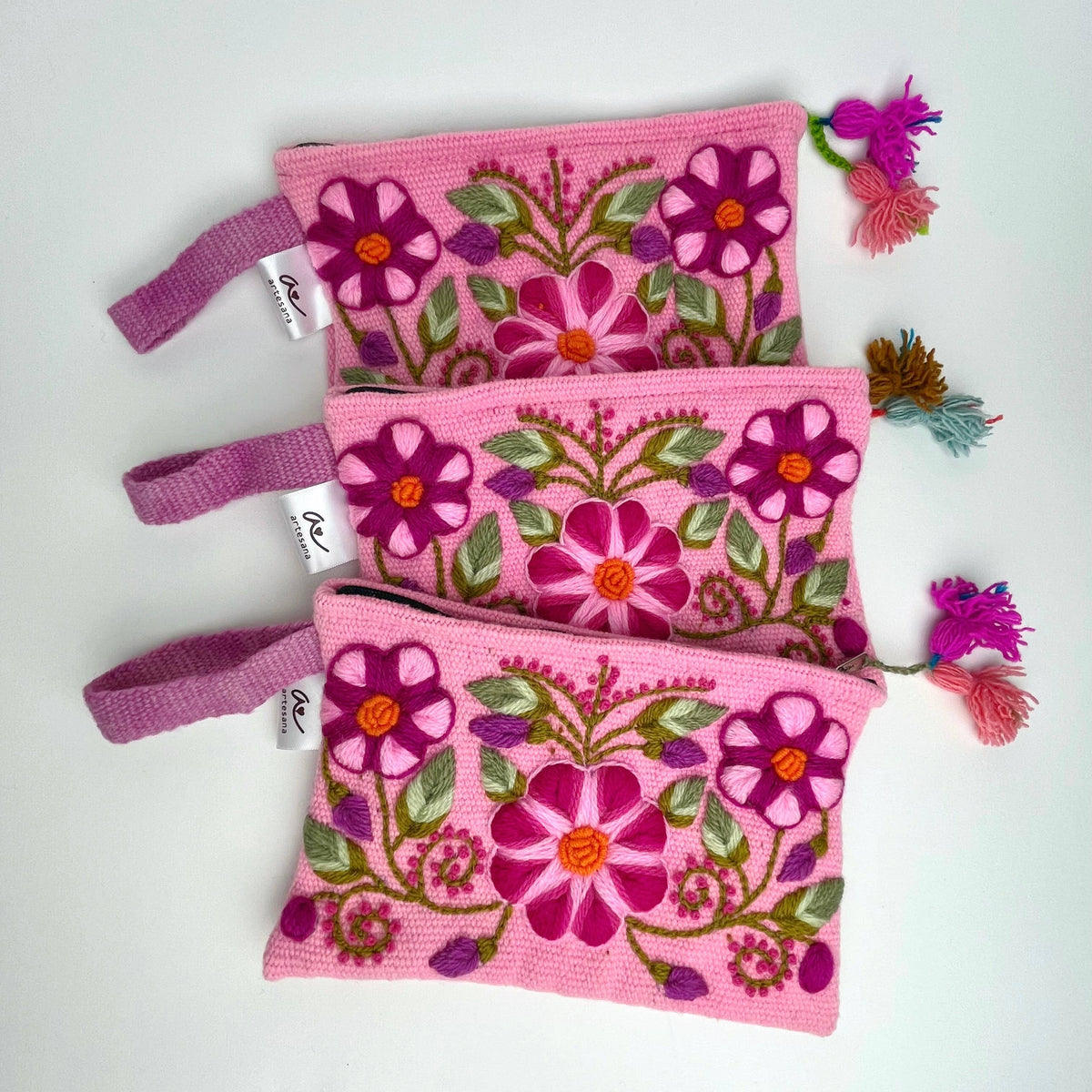 Florencia Hand Embroidered Pouch - Assorted