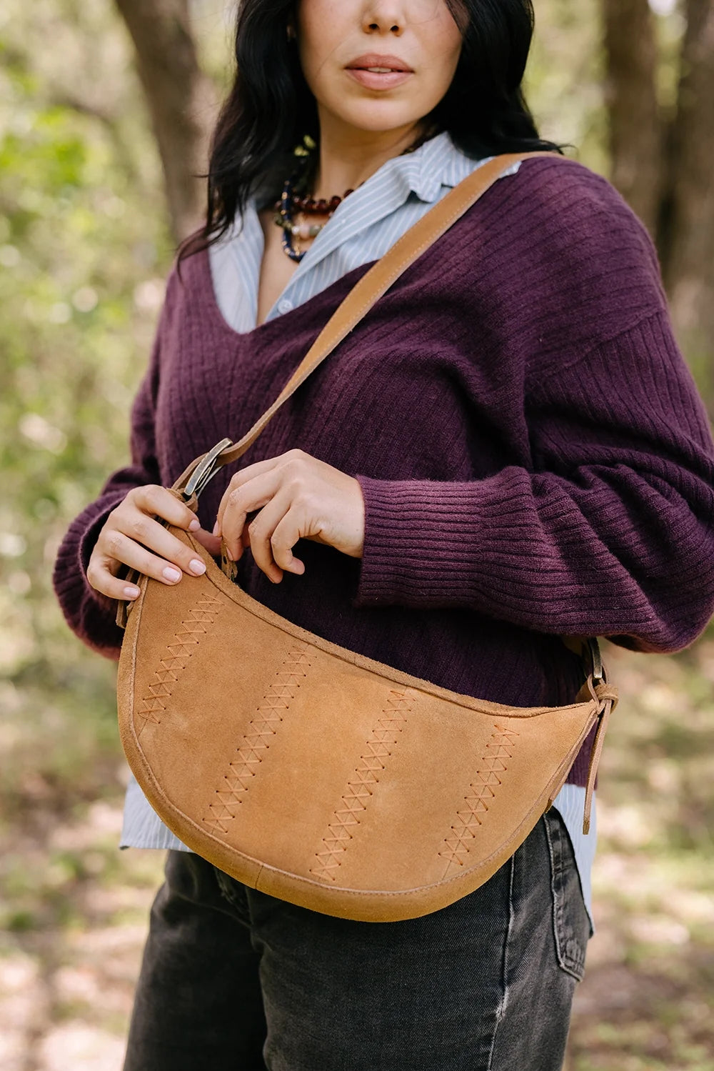 Crescent Sling, Western Suede