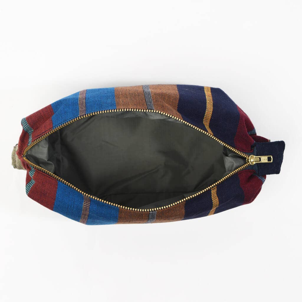 Hand Woven Bright Striped Toiletry Bags