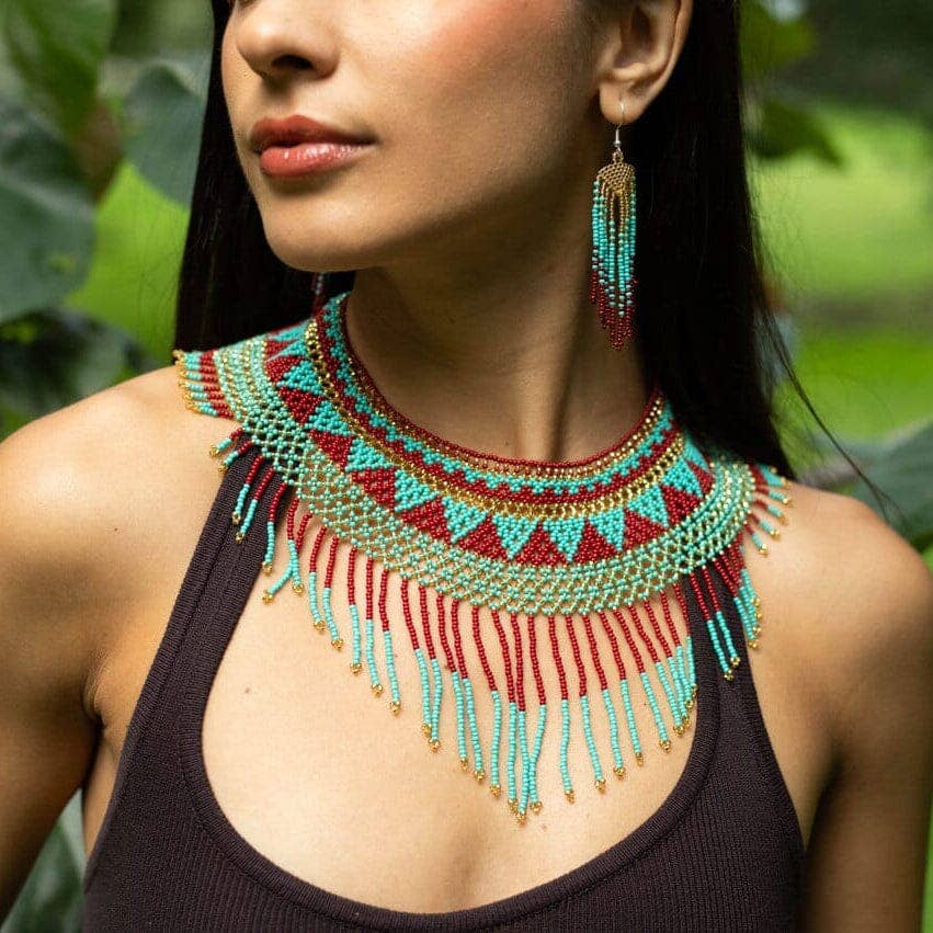 Jade Mist – Native Beaded Earrings in Earthy Jade Tones