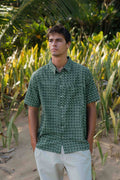 Men’s Organic Cotton Short Sleeve Button-Down | Deep Sage Scale