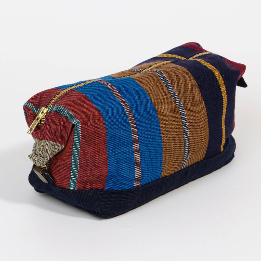 Hand Woven Bright Striped Toiletry Bags