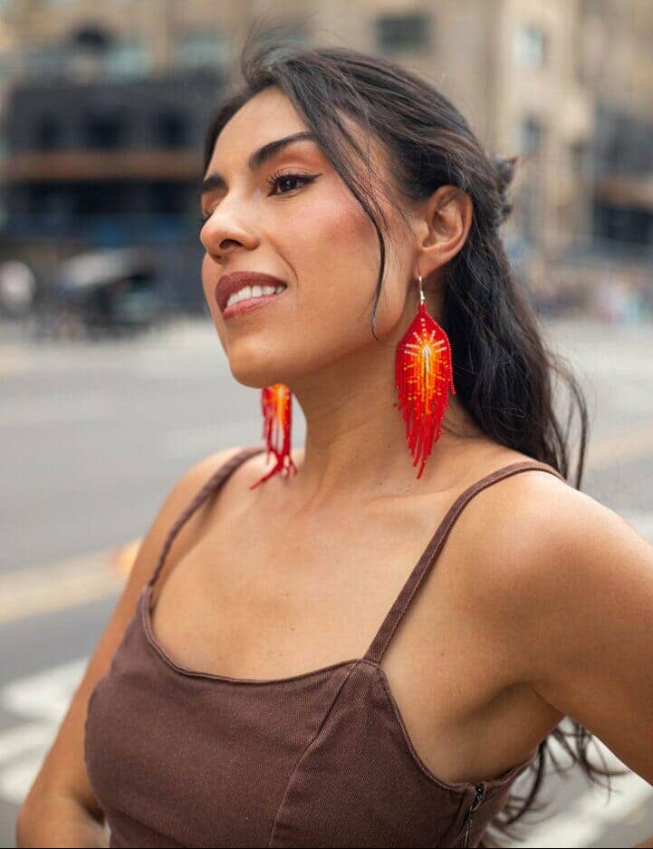 Jalapeño – Native Beaded Earrings in Fiery Gradient Tones