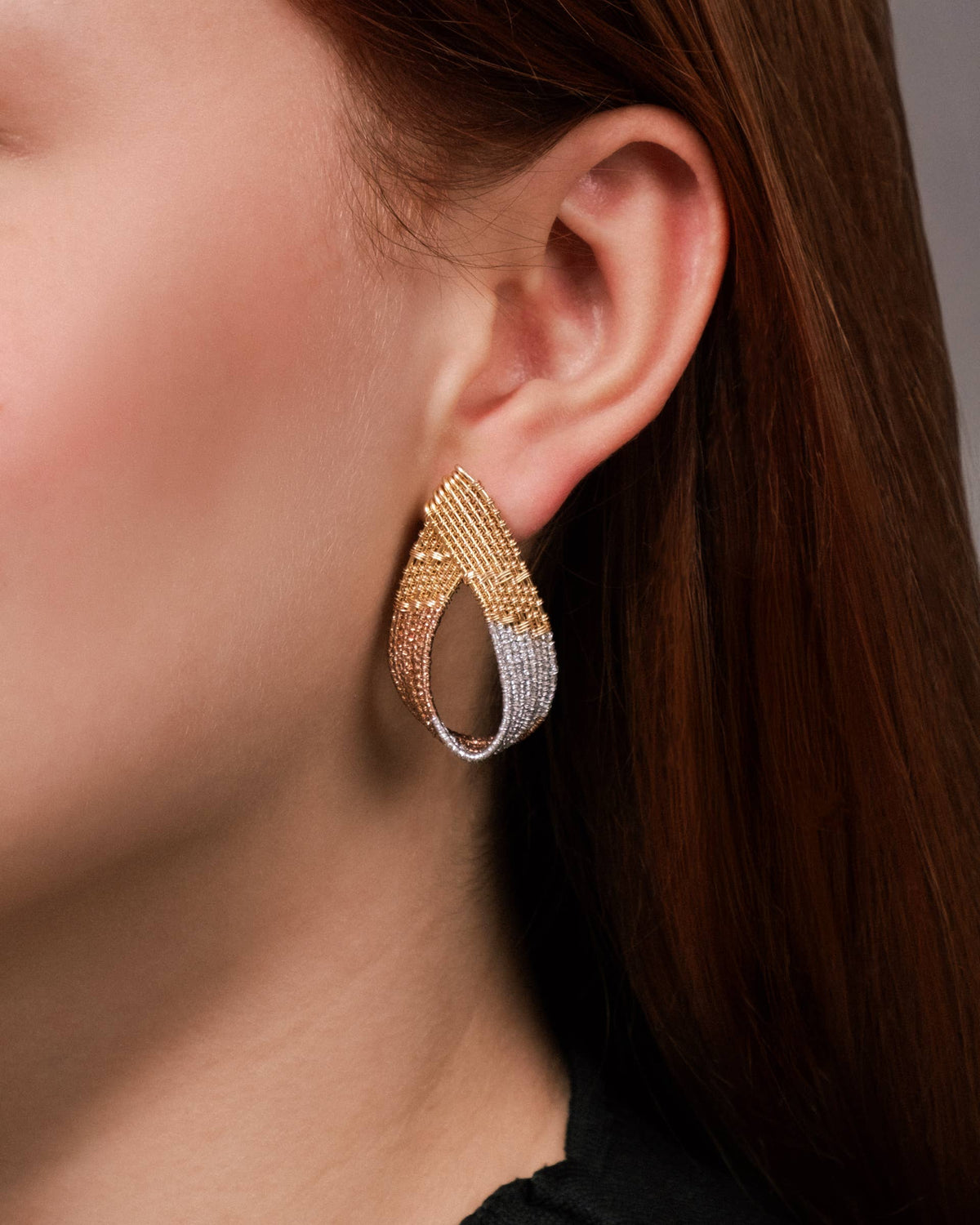 Handwoven Twisted Wire Loop Earrings (Forest/Mint)