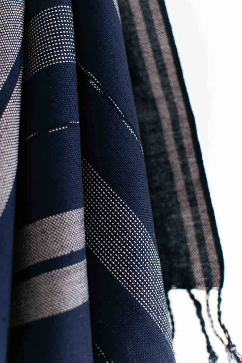 Oversized Woven Hand Towel in Indigo