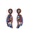 Embroidered Ala Drop Earrings (Sky Blue/Wine)