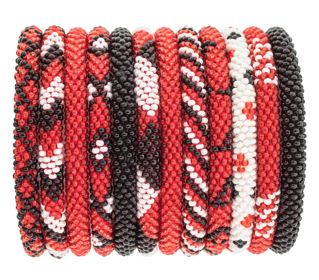 Roll-On® Game Day Bracelets Red, Black & White