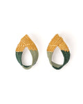 Handwoven Twisted Wire Loop Earrings (Forest/Mint)