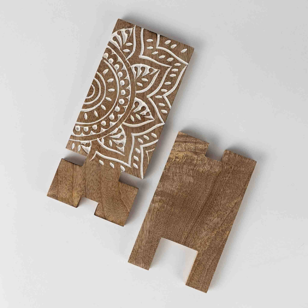 Vasai Mango Wood Phone Stand - Mandala *