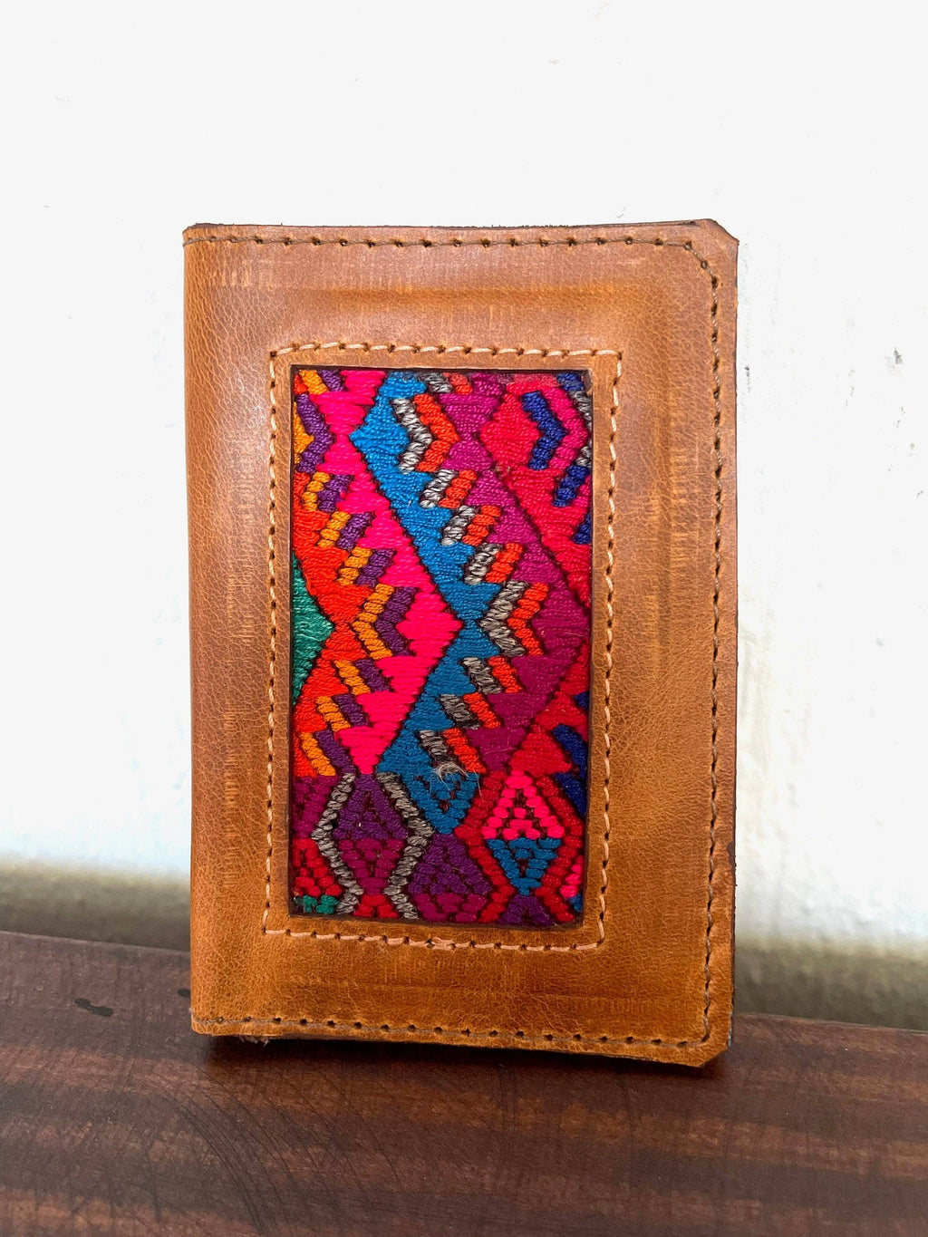 Leather/Huipil Card Holders