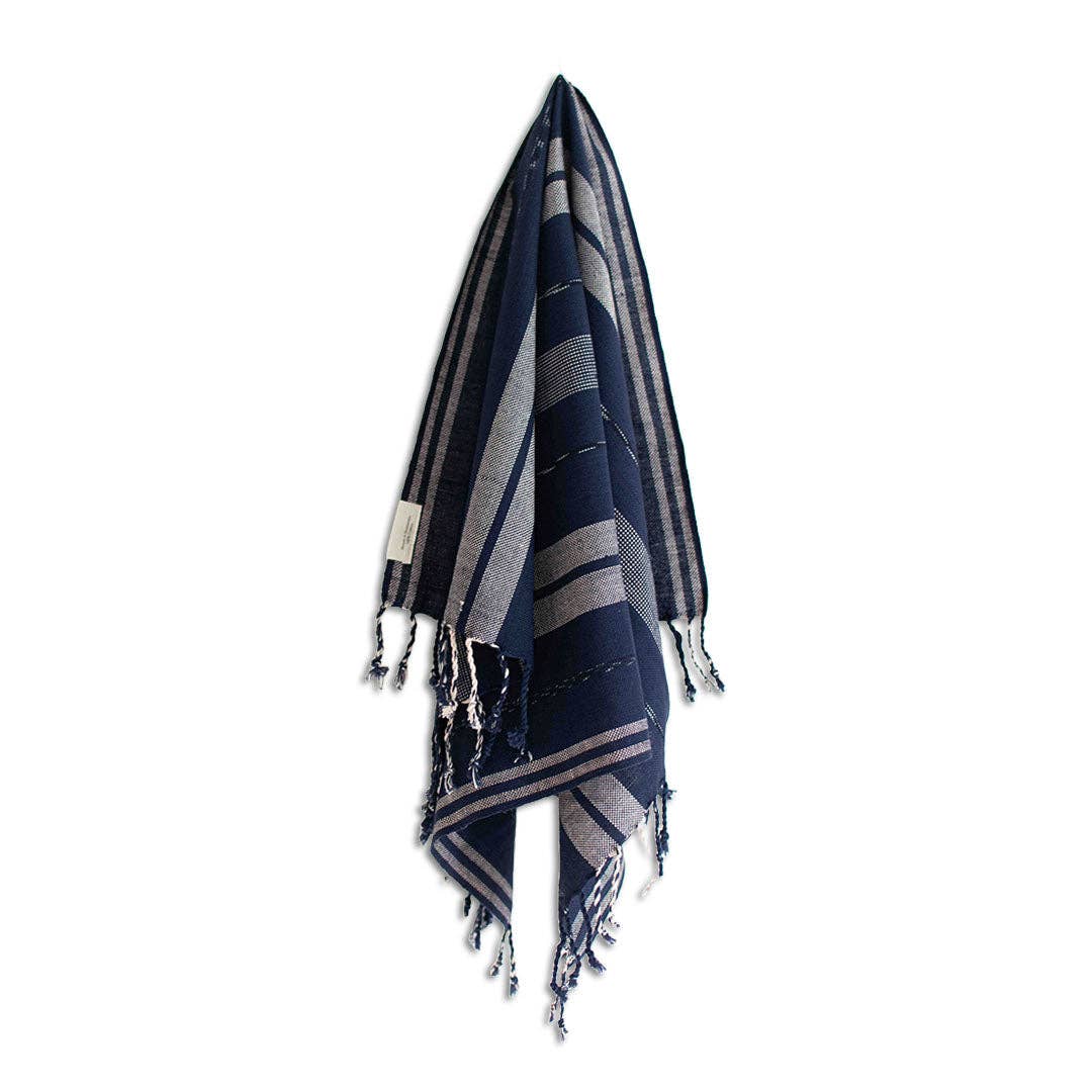Oversized Woven Hand Towel in Indigo