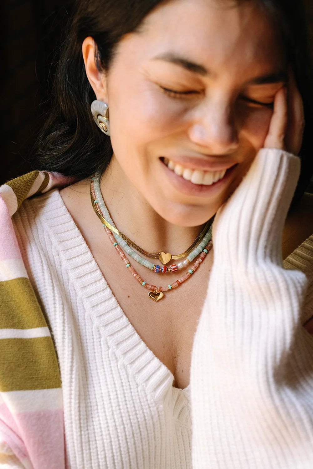 Herringbone Heart Necklace